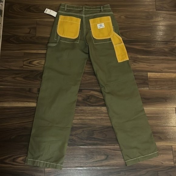 URBAN OUTFITTERS | NWT 🏷️ BDG cargo Canvas Carpenter Pant  green yellow sz 25 - Picture 7 of 8